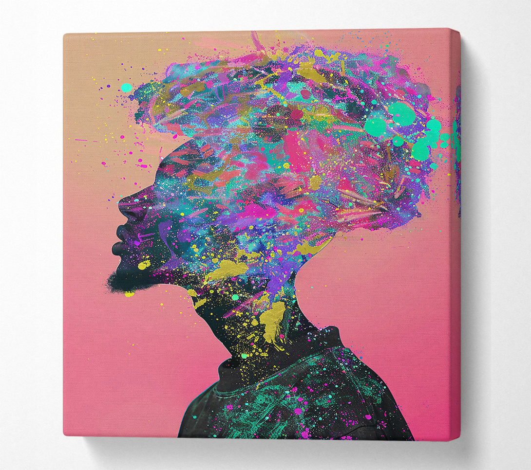  A Canvas Print of Pink And Gold Burst Canvas Print