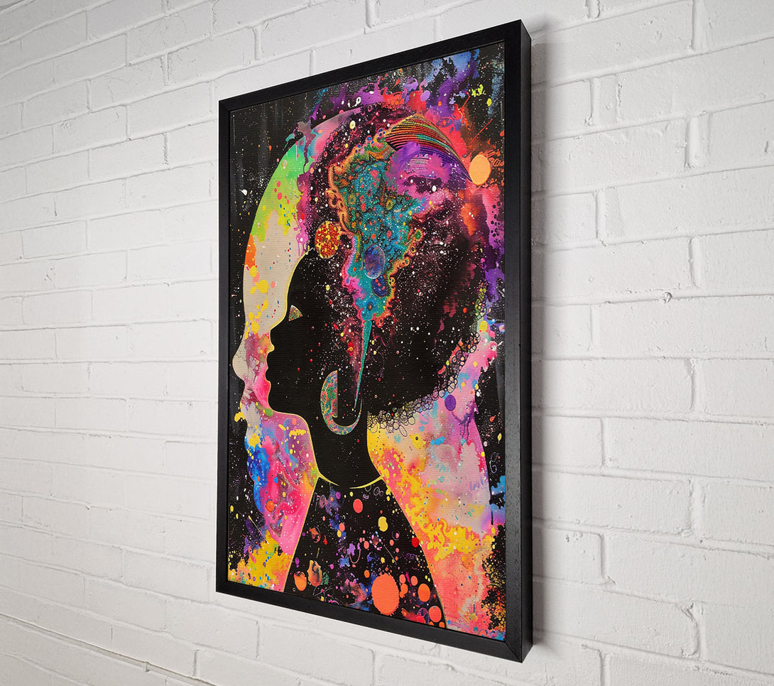  A Canvas Print of Orange Cosmic Silhouette Canvas Wall Art