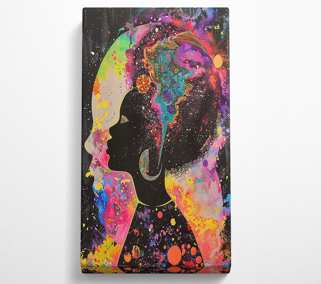  A Canvas Print of Orange Cosmic Silhouette Canvas Wall Art