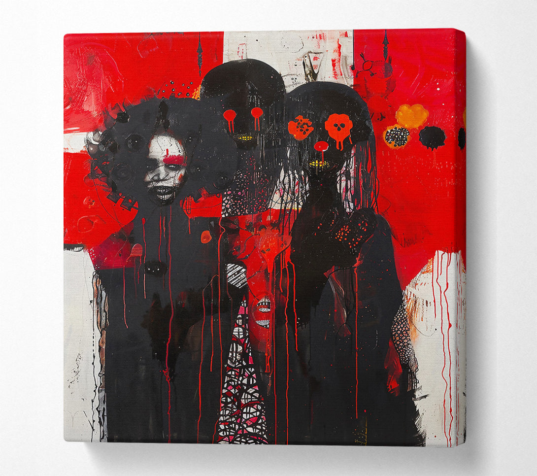  A Canvas Print of Crimson Canvas Faces Canvas Print