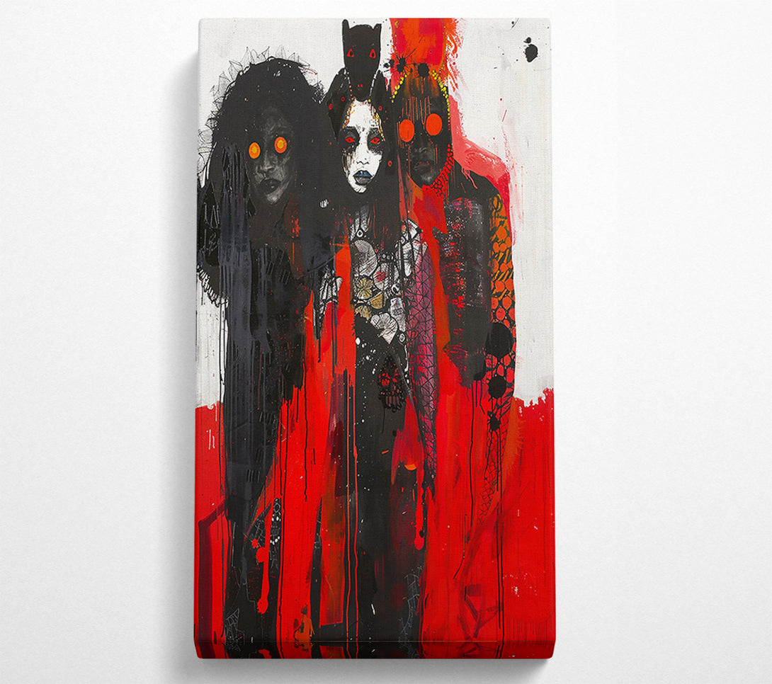  A Canvas Print of Crimson Masked Figures Canvas Art