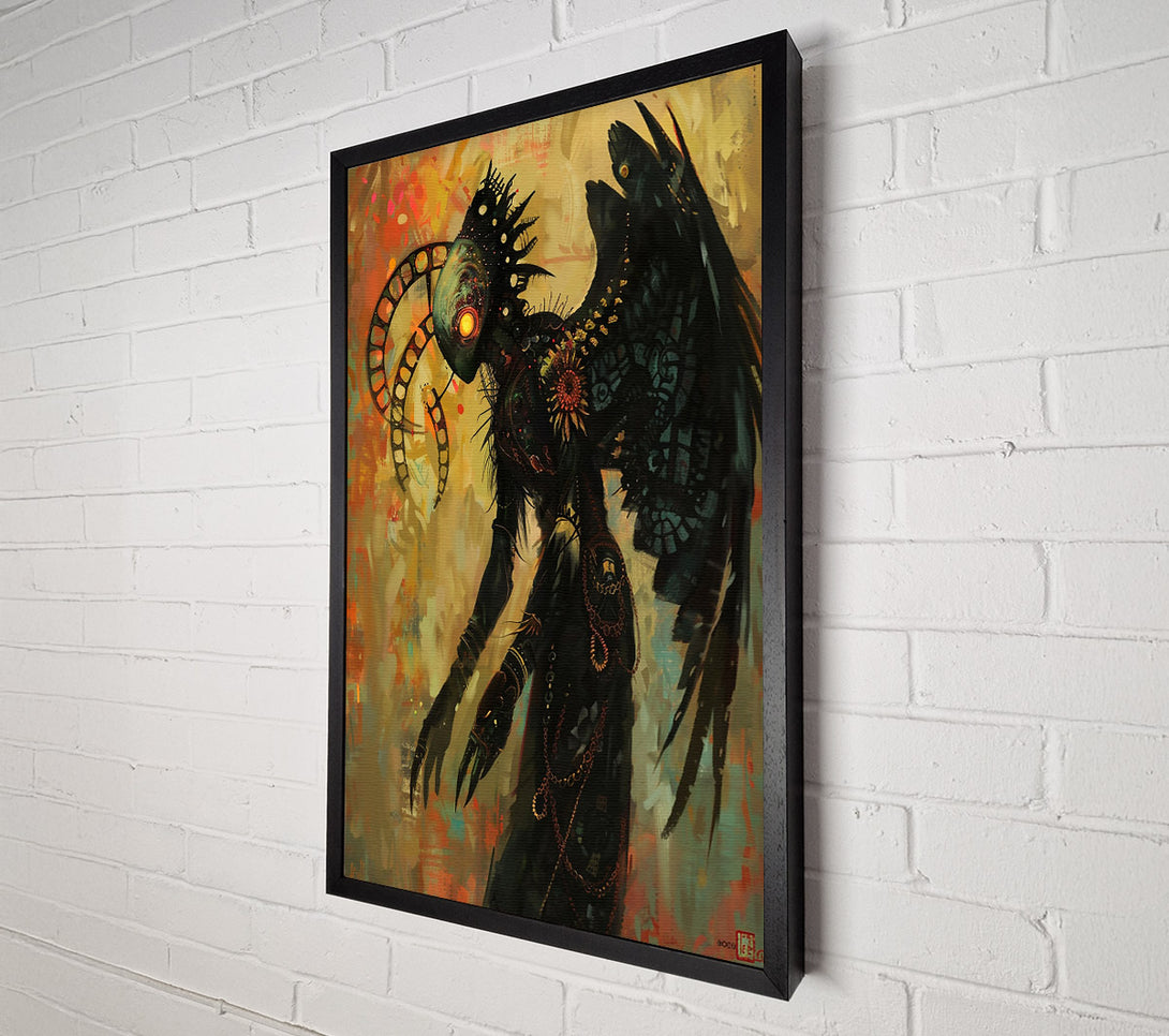  A Canvas Print of Black Winged Guardian Canvas Wall Art