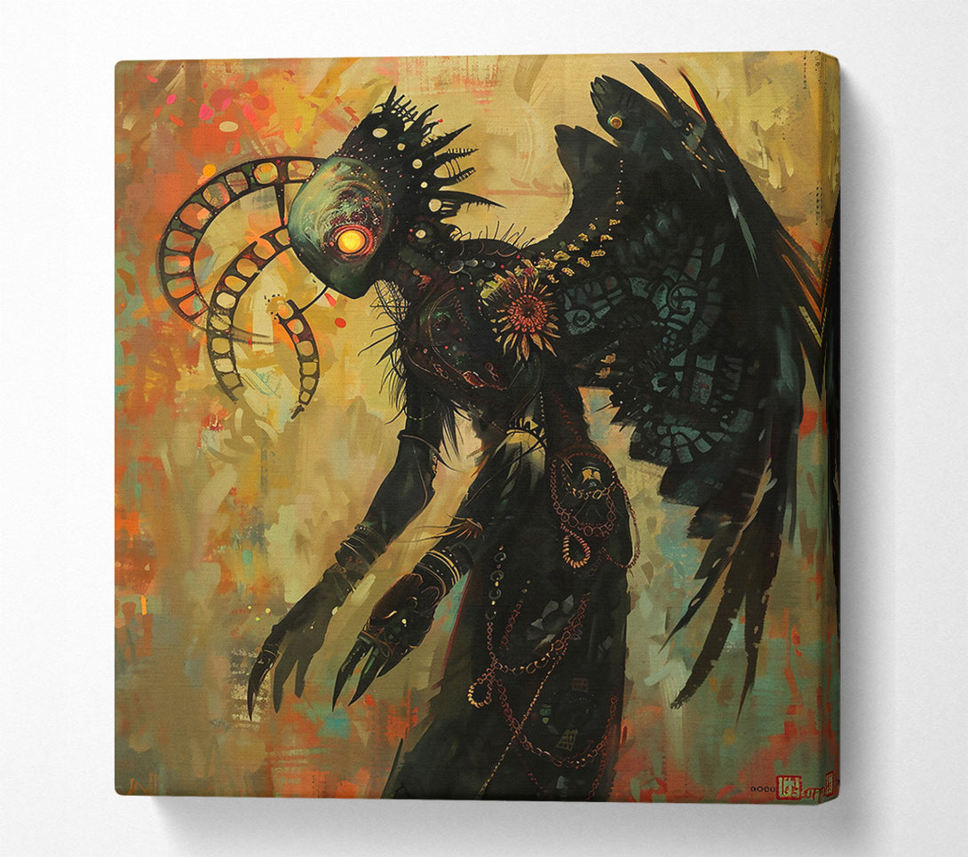  A Canvas Print of Black Winged Guardian Canvas Wall Art