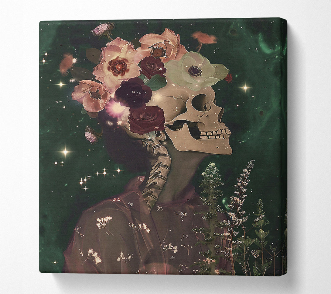  A Canvas Print of Dusty Rose Skull Canvas Art