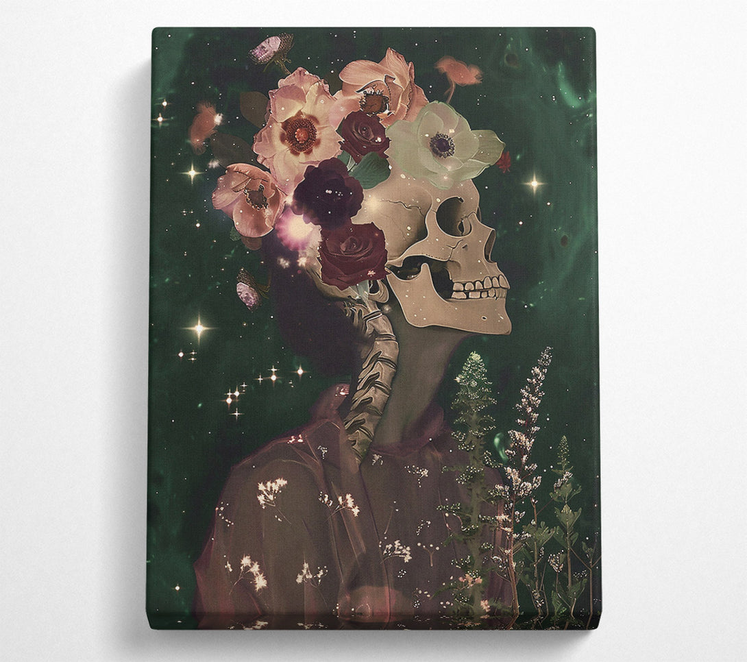  A Canvas Print of Dusty Rose Skull Canvas Art