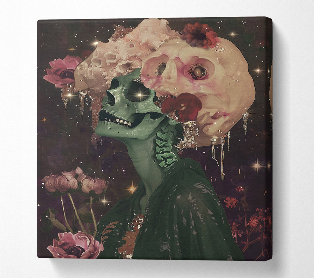  A Canvas Print of Emerald Skeleton Bloom Canvas Art