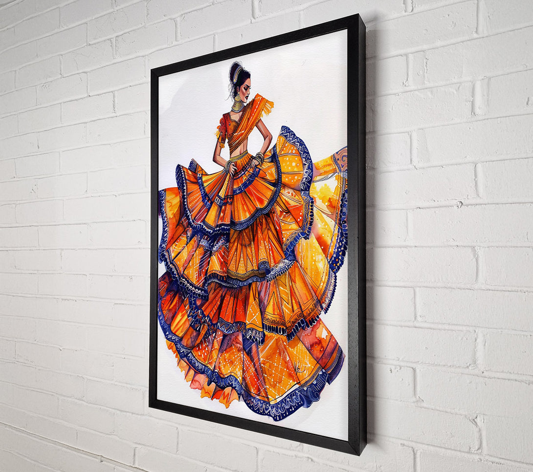  A Canvas Print of Golden Orange Whirl Canvas Print