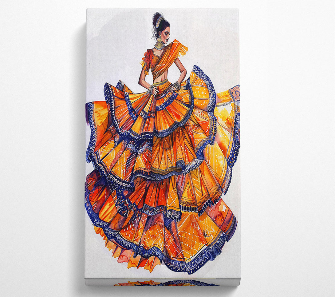  A Canvas Print of Golden Orange Whirl Canvas Print