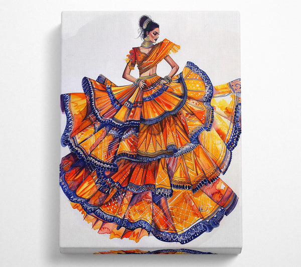 Golden Orange Whirl Canvas Print