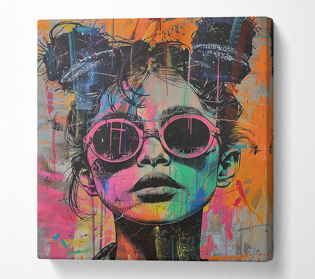 A Canvas Print of Pink Shades Embrace Canvas Wall Art
