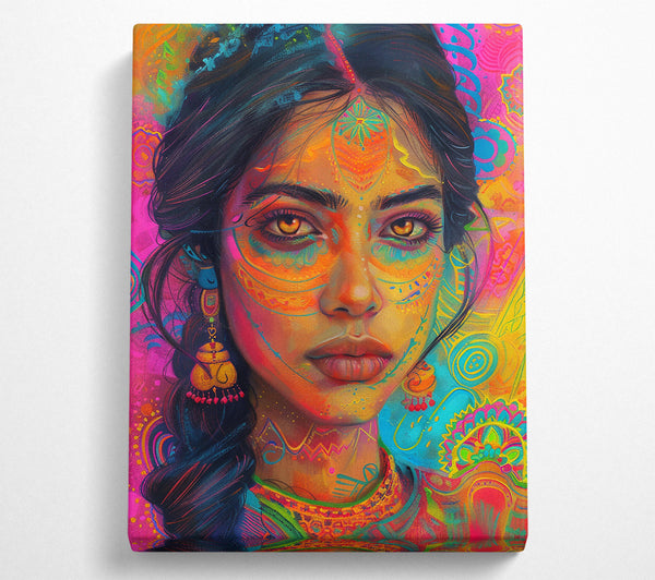 Orange Painted Beauty Canvas Print