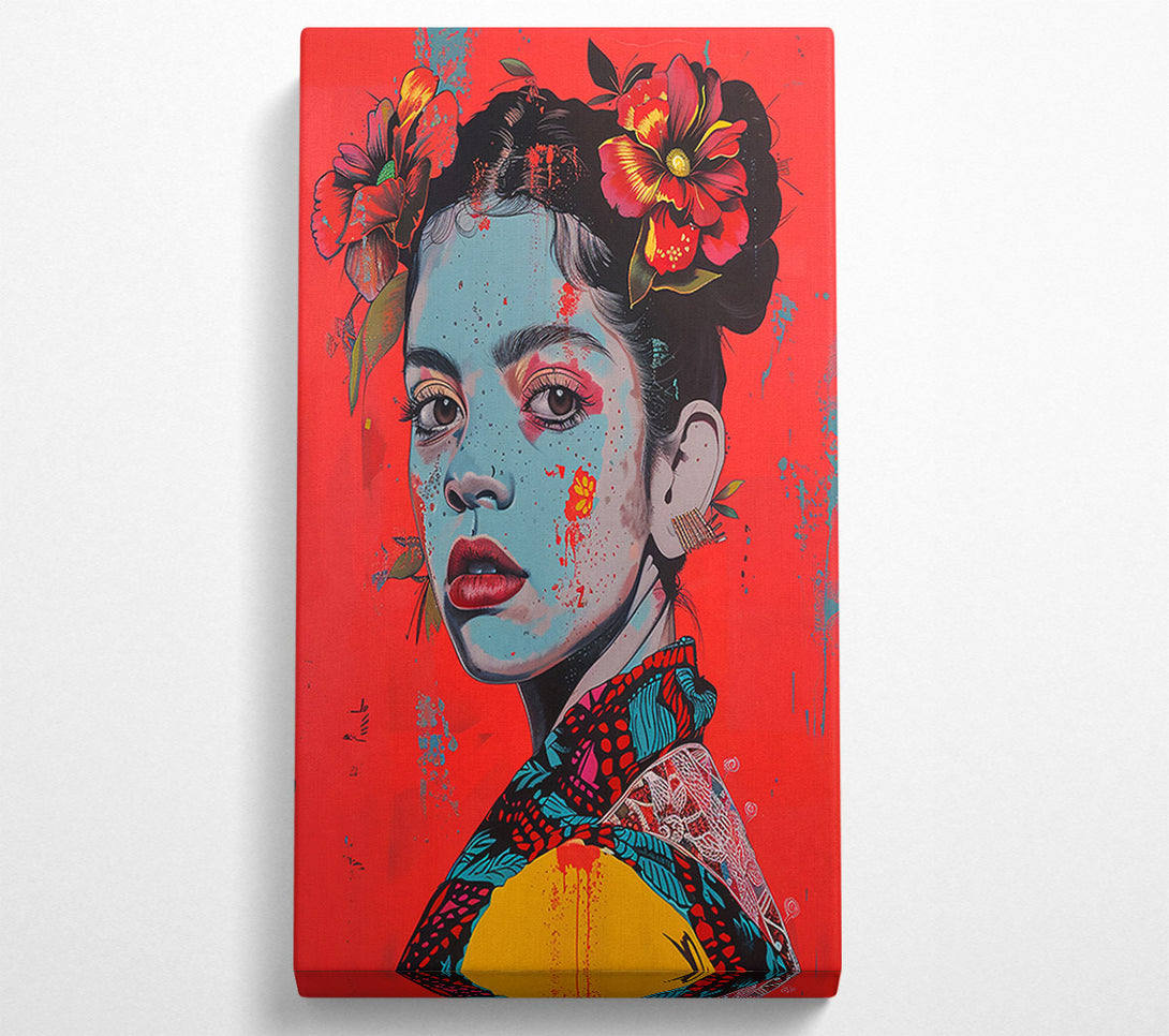  A Canvas Print of Crimson Bloom Beauty Canvas Art