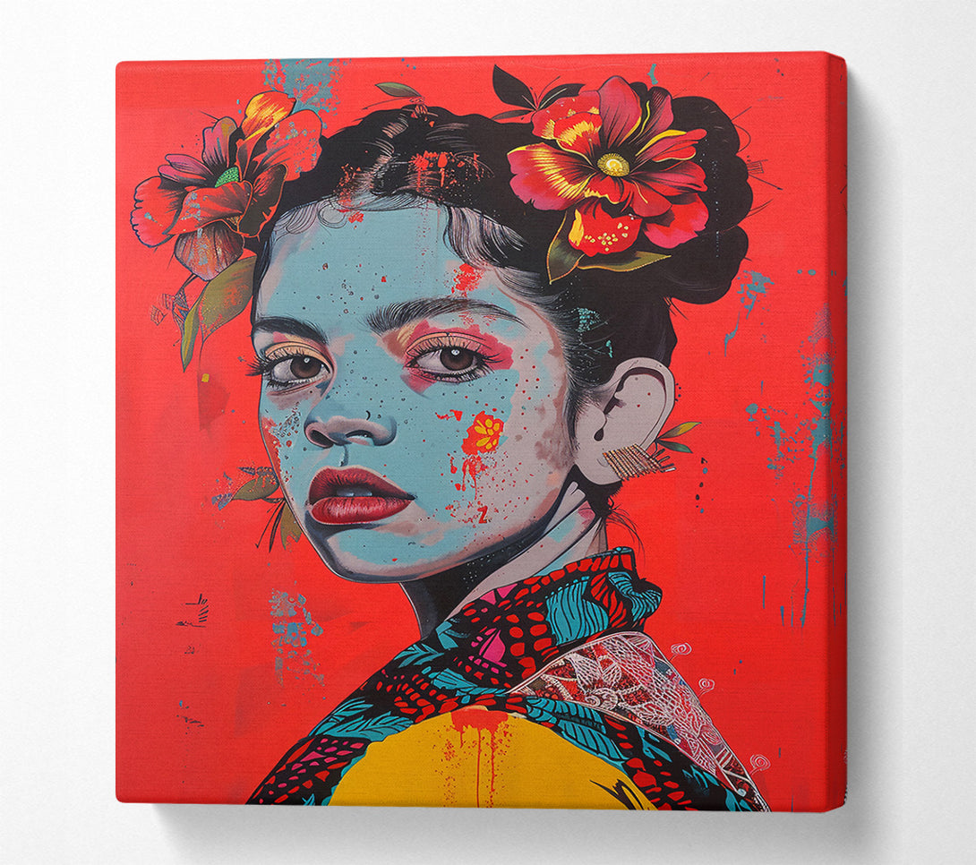  A Canvas Print of Crimson Bloom Beauty Canvas Art