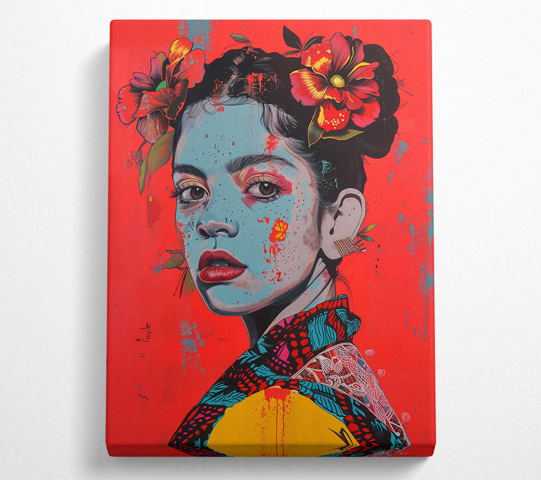  A Canvas Print of Crimson Bloom Beauty Canvas Art
