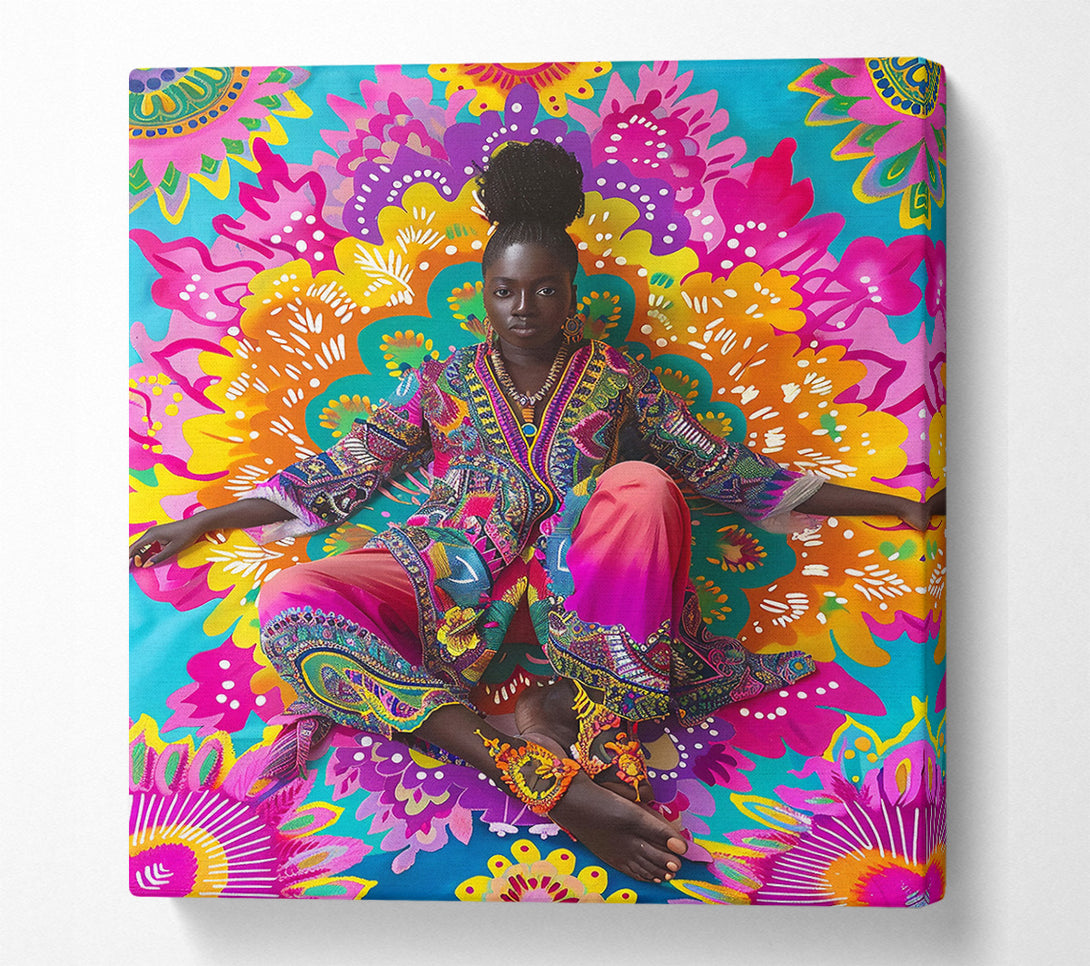  A Canvas Print of Pink Floral Tapestry Canvas Art