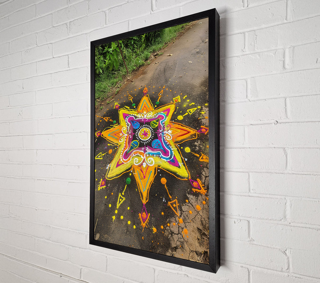  A Canvas Print of Golden Road Mandala Canvas Print