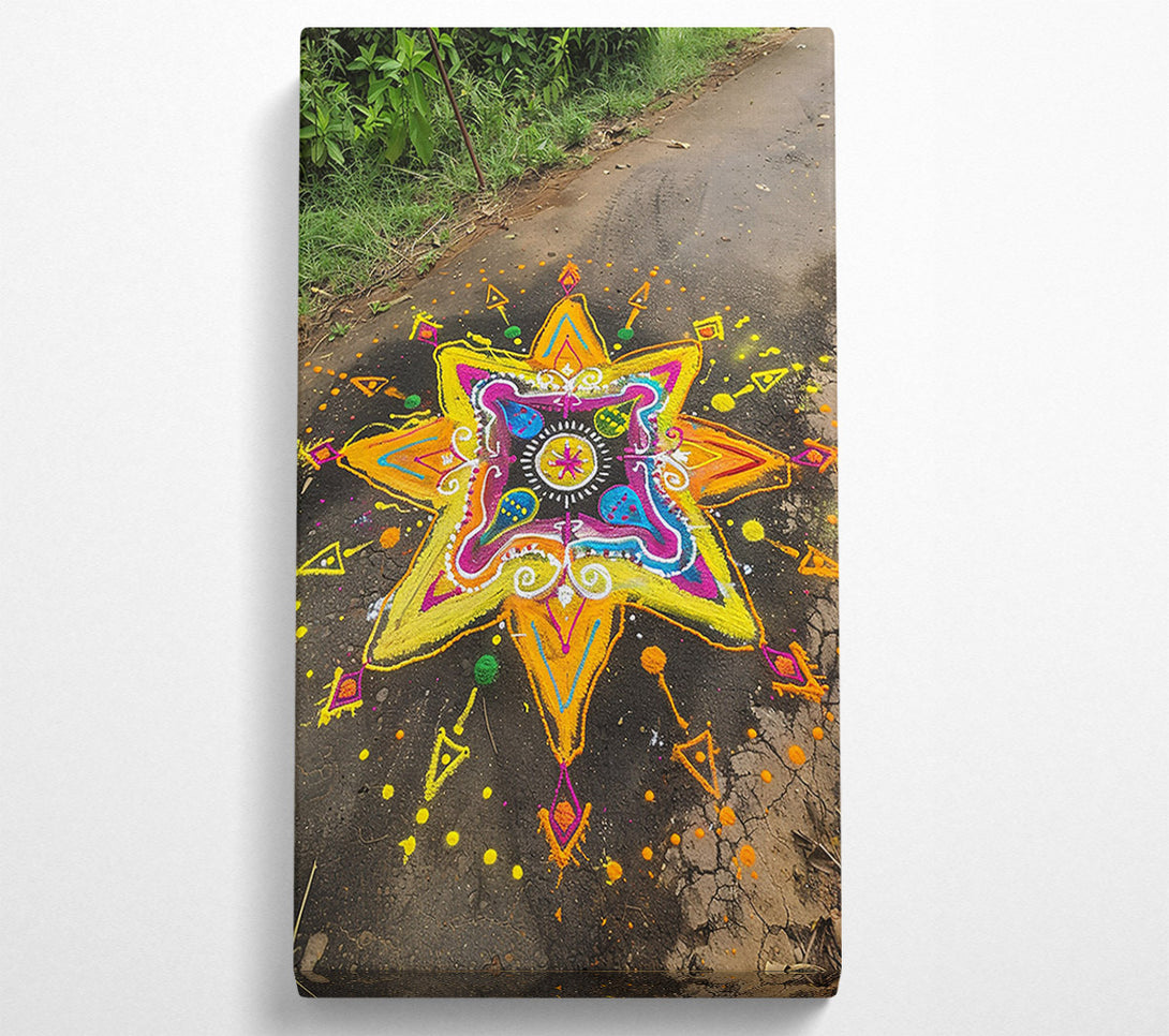  A Canvas Print of Golden Road Mandala Canvas Print