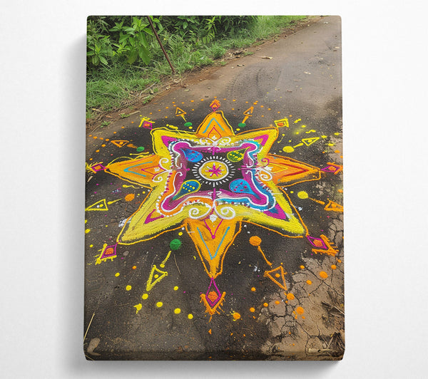  A Canvas Print of Golden Road Mandala Canvas Print