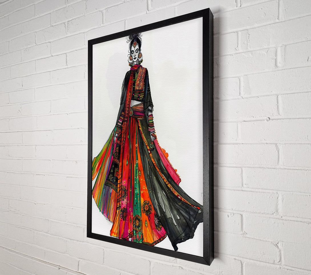  A Canvas Print of Orange And Black Elegance Canvas Wall Art
