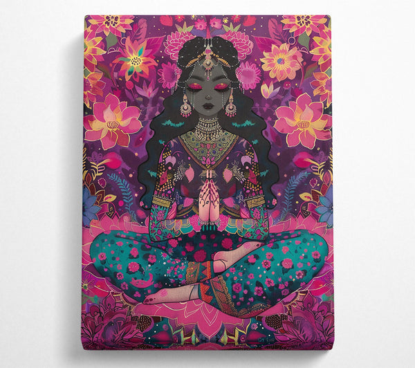 A Canvas Print of Pink Lotus Meditation Canvas Art
