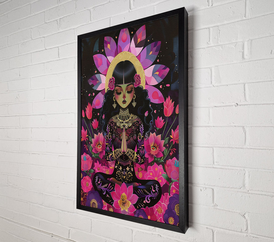  A Canvas Print of Crimson Lotus Meditation Canvas Print
