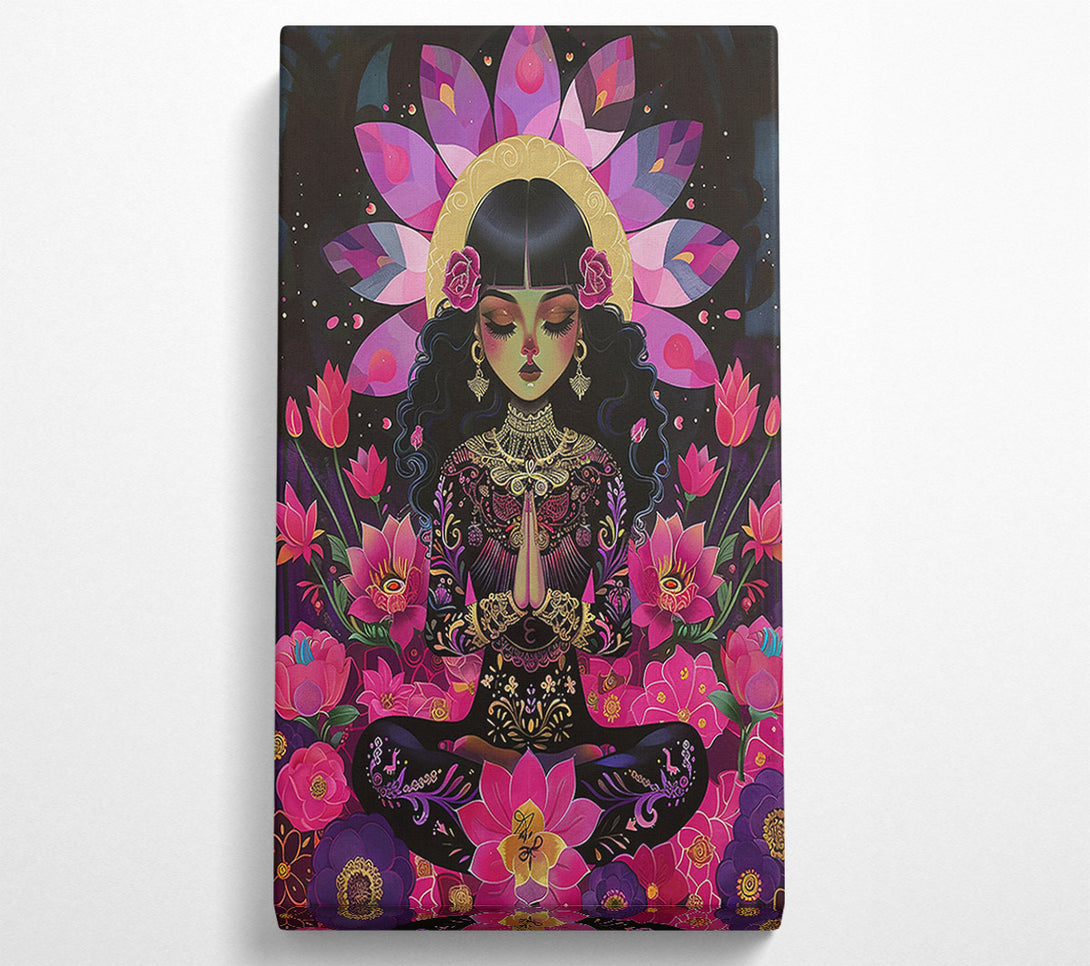  A Canvas Print of Crimson Lotus Meditation Canvas Print