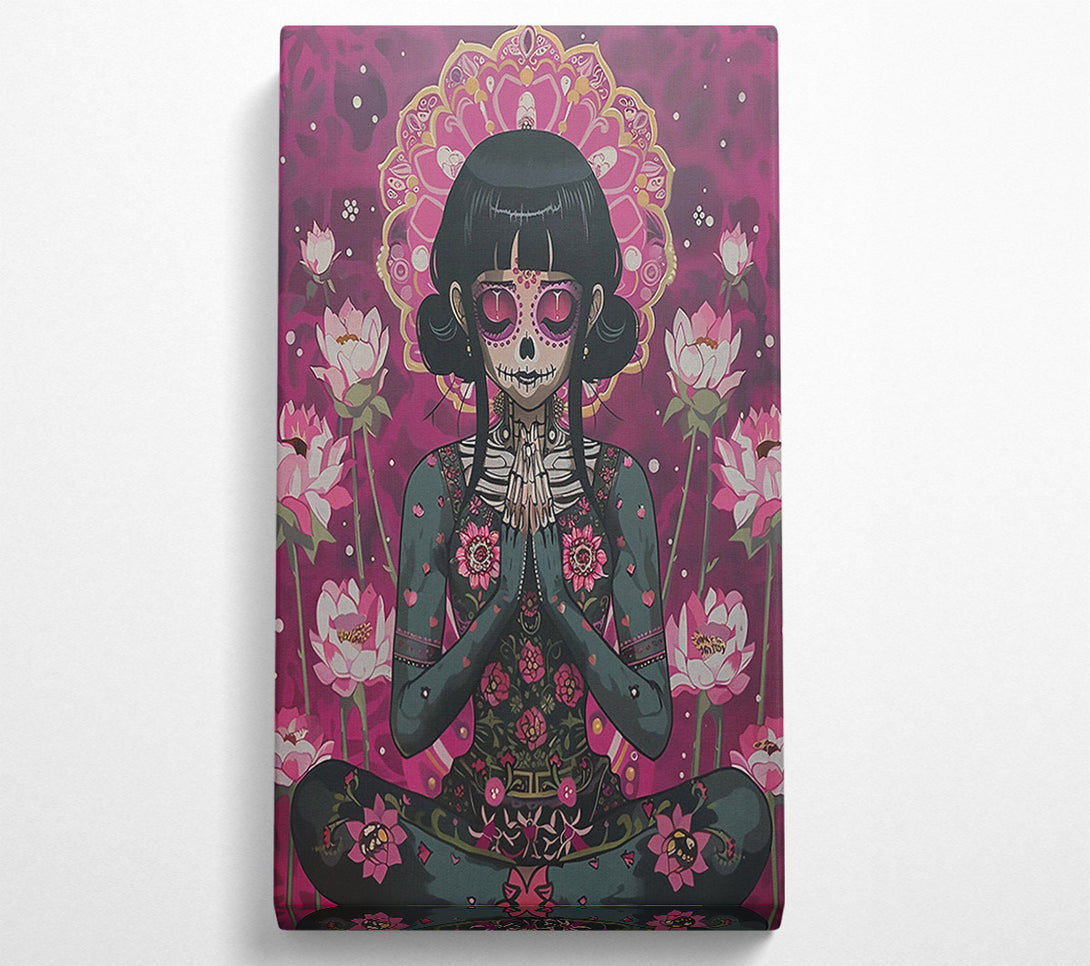  A Canvas Print of Pink Lotus Meditation Canvas Wall Art