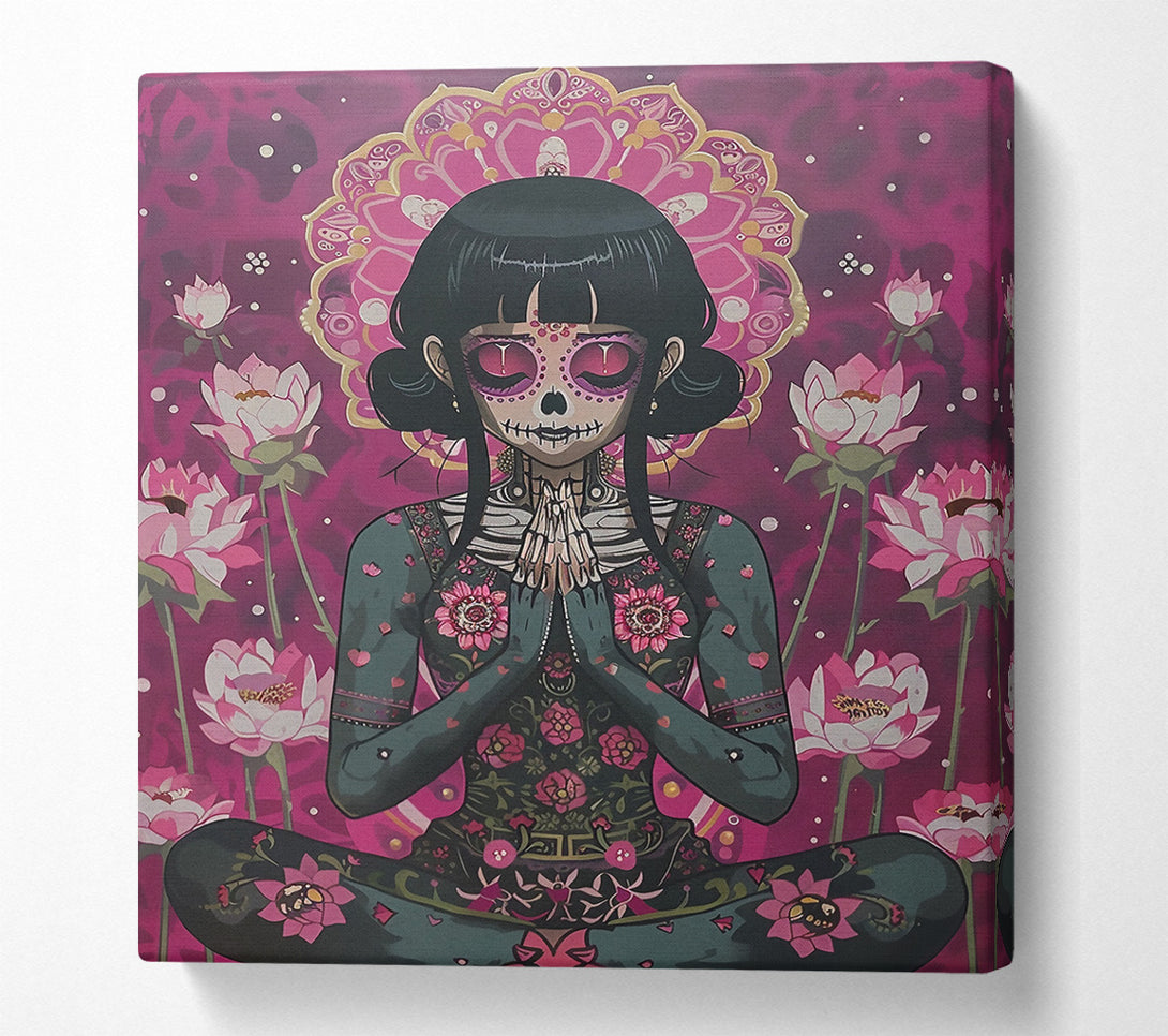  A Canvas Print of Pink Lotus Meditation Canvas Wall Art