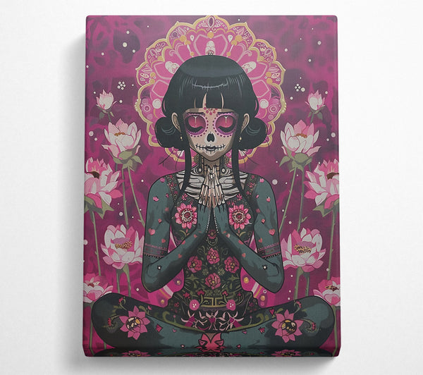  A Canvas Print of Pink Lotus Meditation Canvas Wall Art