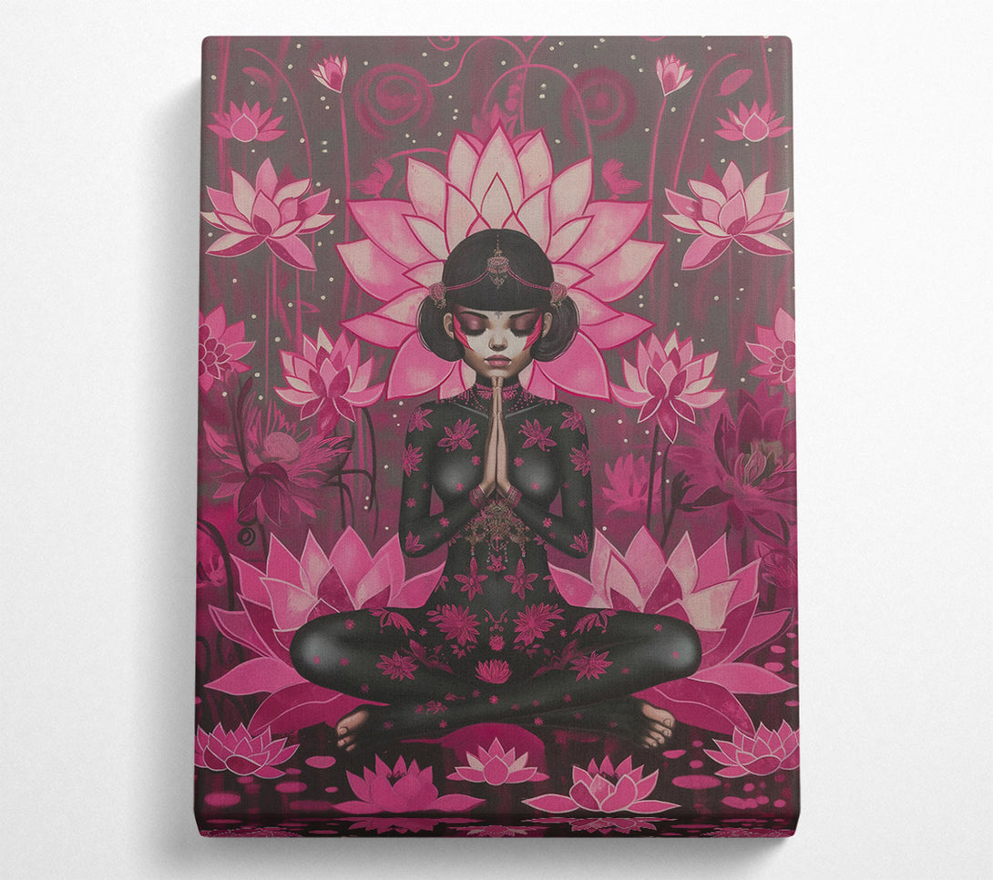  A Canvas Print of Pink Lotus Meditation Canvas Art