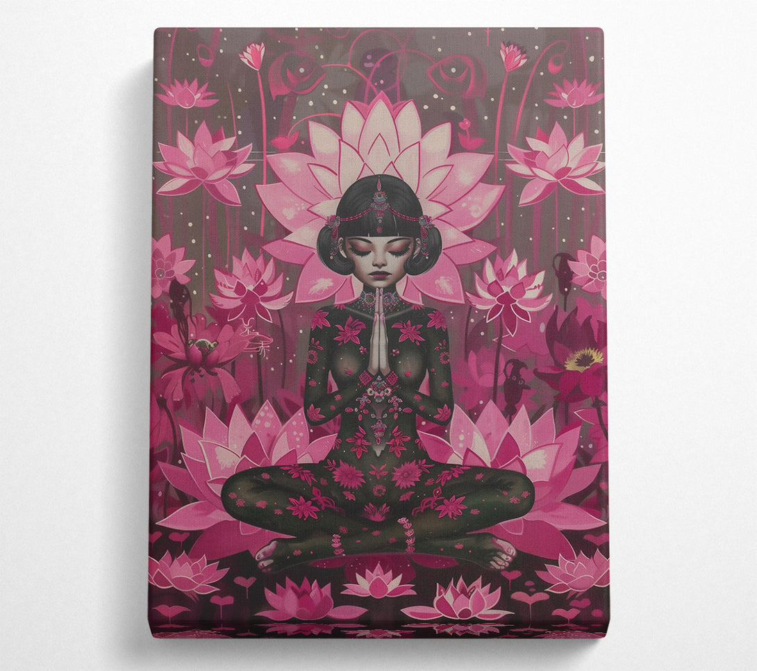  A Canvas Print of Pink Lotus Meditation Canvas Art