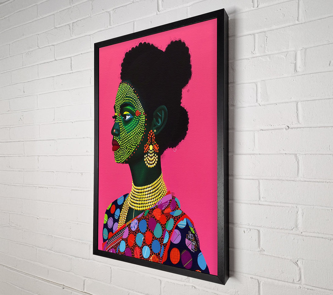  A Canvas Print of Green Dotted Portrait Canvas Art