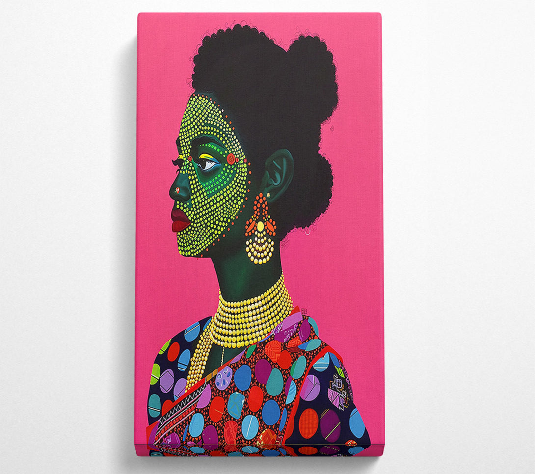  A Canvas Print of Green Dotted Portrait Canvas Art