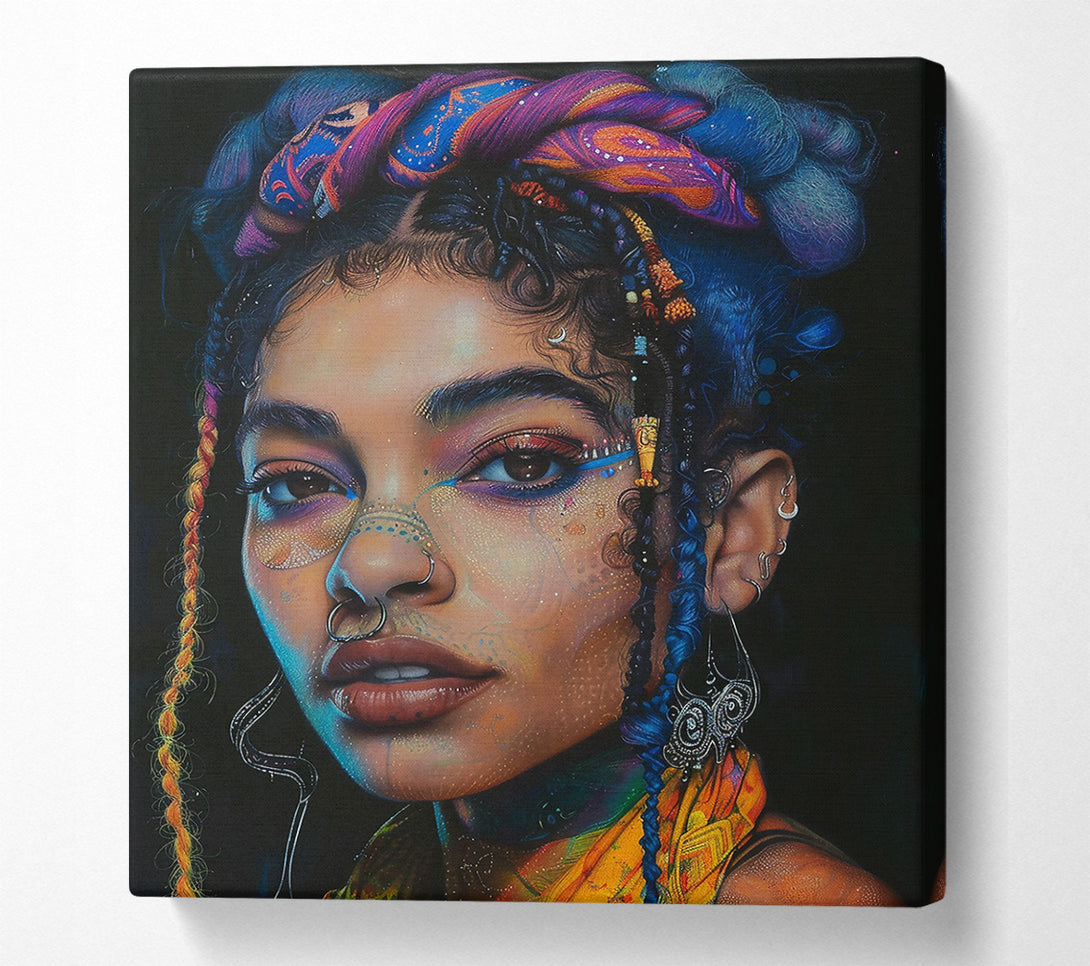  A Canvas Print of Blue Braided Beauty Canvas Wall Art
