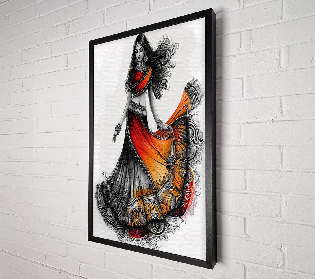  A Canvas Print of Orange And Black Dance Canvas Art