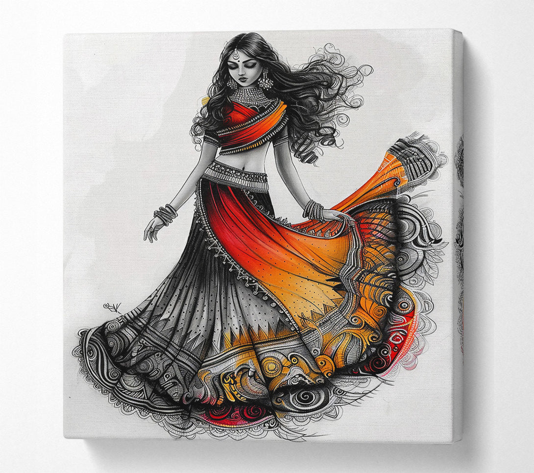  A Canvas Print of Orange And Black Dance Canvas Art