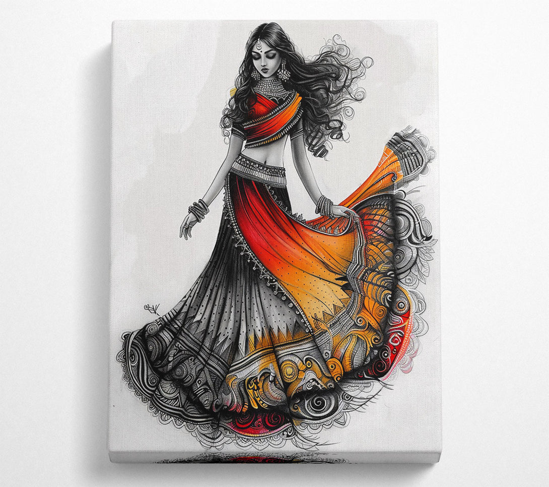  A Canvas Print of Orange And Black Dance Canvas Art