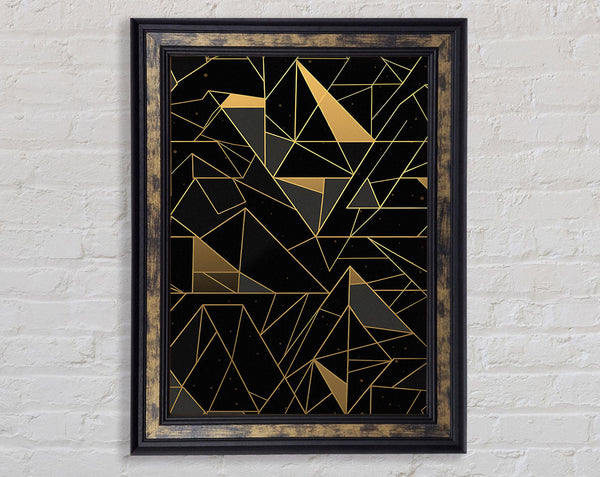 Triangles Of Gold Framed Print
