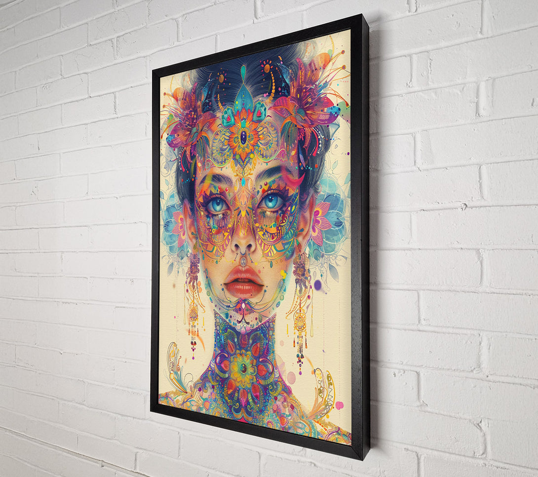  A Canvas Print of Golden Floral Tapestry Canvas Print