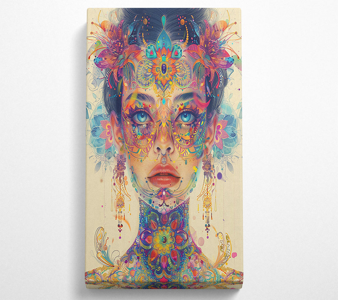  A Canvas Print of Golden Floral Tapestry Canvas Print