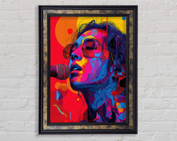 Trippy On The Mic Framed Print