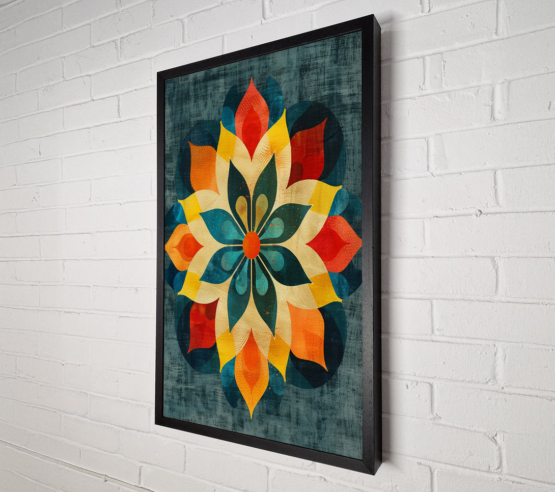  A Canvas Print of Teal Mandala Bloom Canvas Wall Art