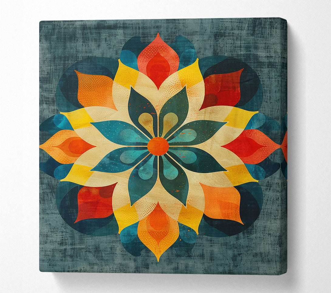  A Canvas Print of Teal Mandala Bloom Canvas Wall Art