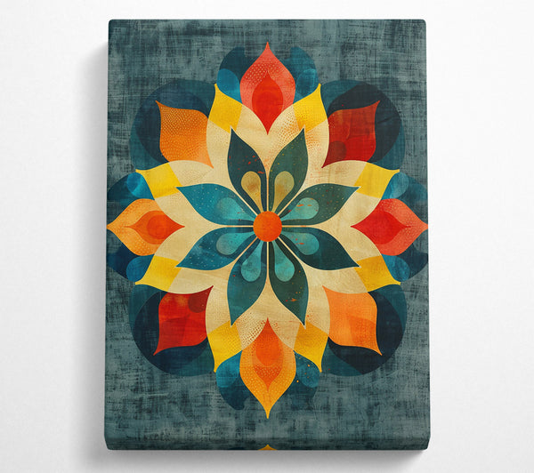  A Canvas Print of Teal Mandala Bloom Canvas Wall Art