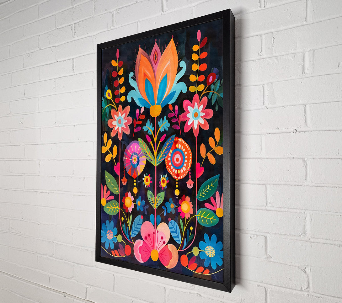  A Canvas Print of Pink And Blue Bloom Canvas Wall Art
