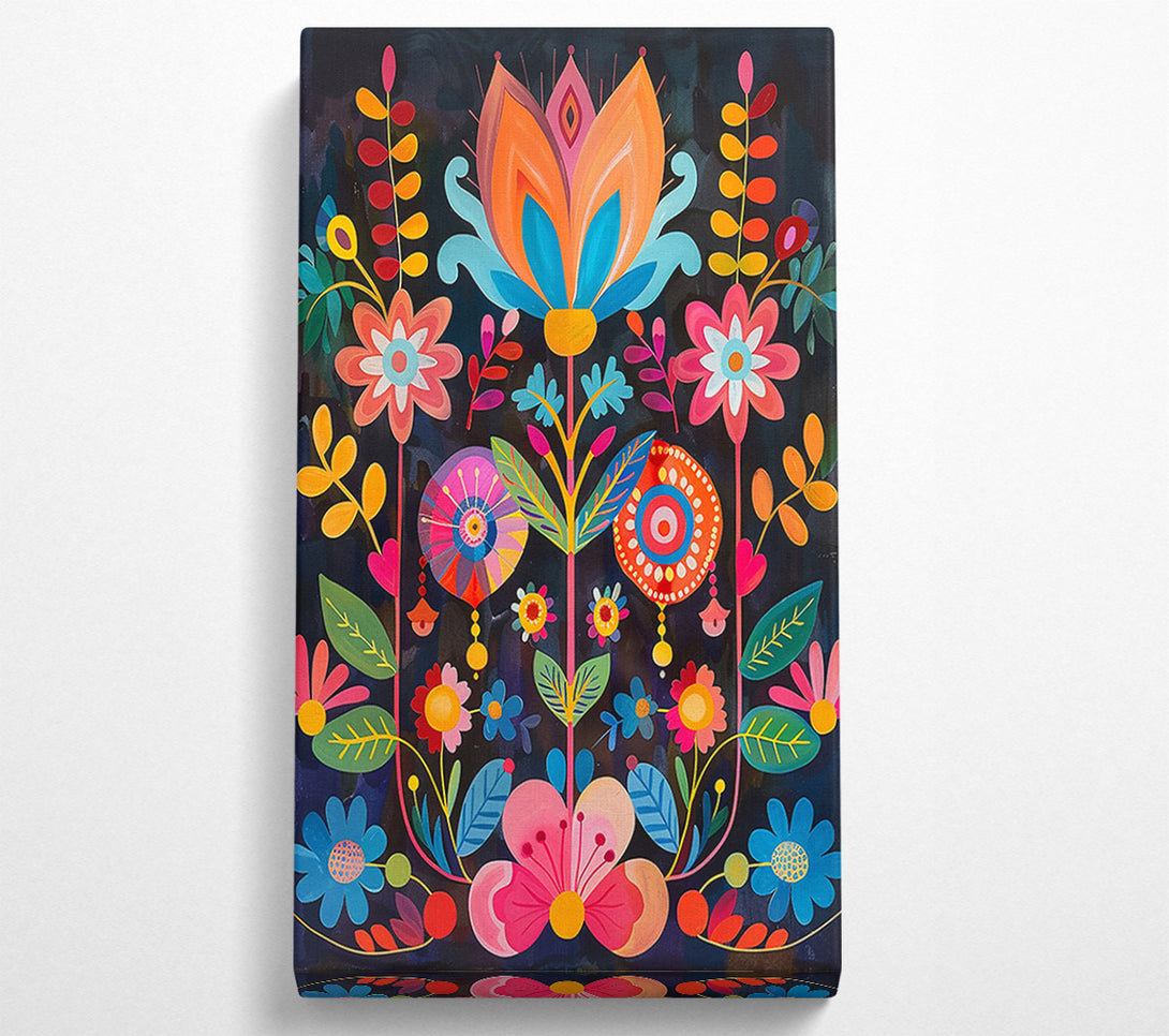  A Canvas Print of Pink And Blue Bloom Canvas Wall Art