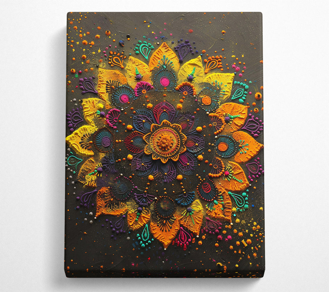  A Canvas Print of Golden Mandala Bloom Canvas Print