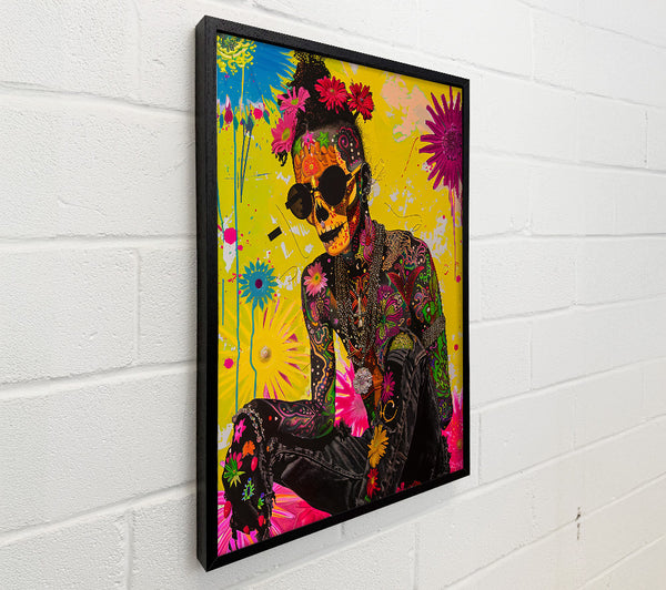 Yellow Floral Skull