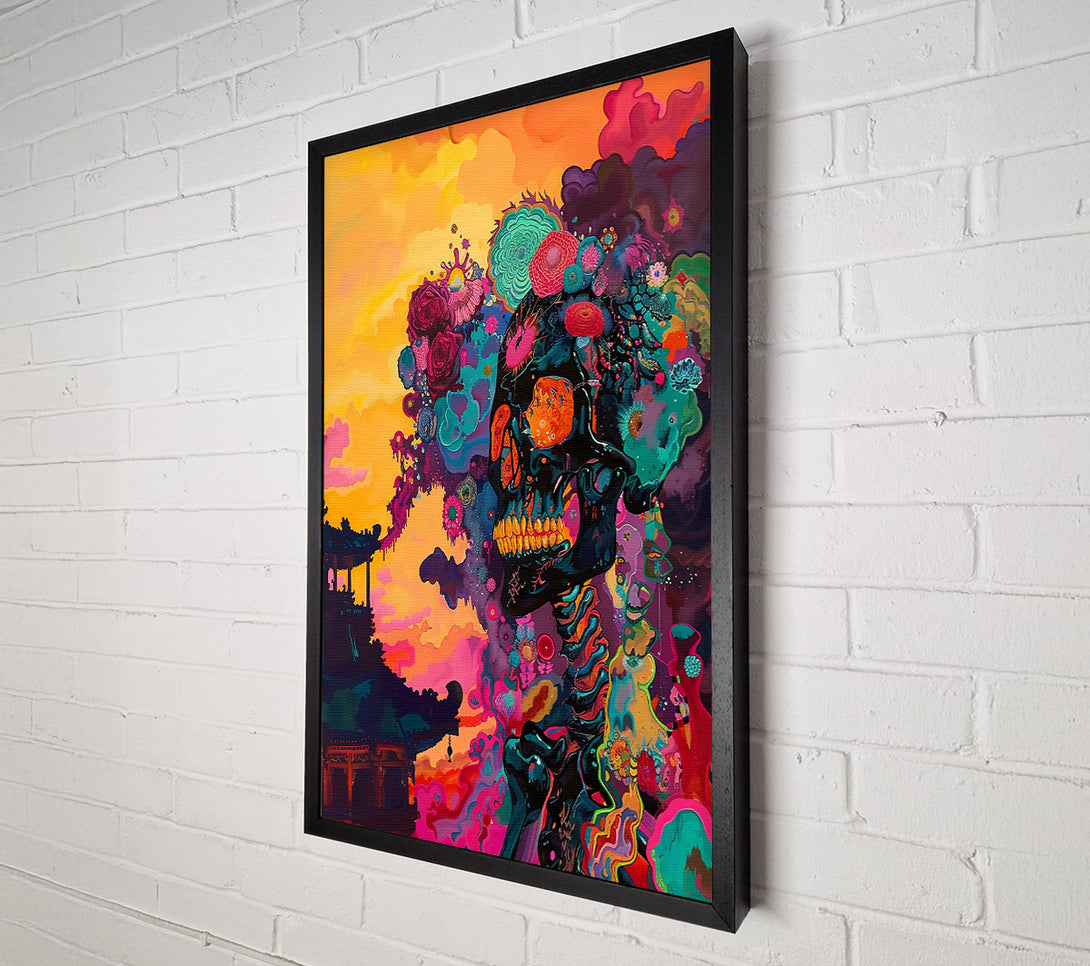  A Canvas Print of Orange Skull Dreamscape Canvas Art