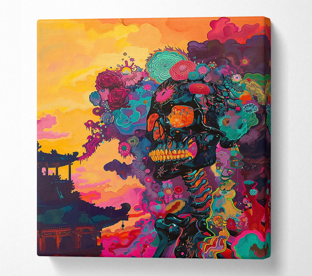  A Canvas Print of Orange Skull Dreamscape Canvas Art